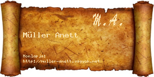 Müller Anett névjegykártya