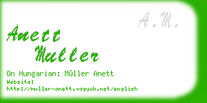 anett muller business card